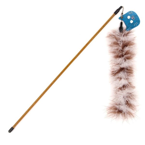 Bpf Tail-Feather Designer Wand Cat Teaser - Brown - One Size BP2480848